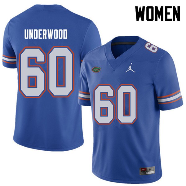Jordan Brand Women #60 Houston Underwood Florida Gators College Football Jersey Royal